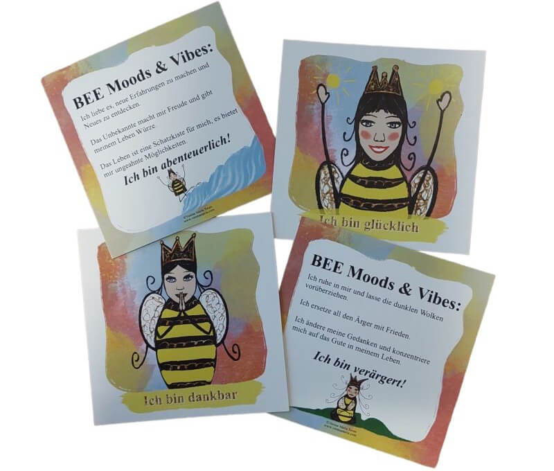 BEE mood cards with great illustrations and inspiring texts